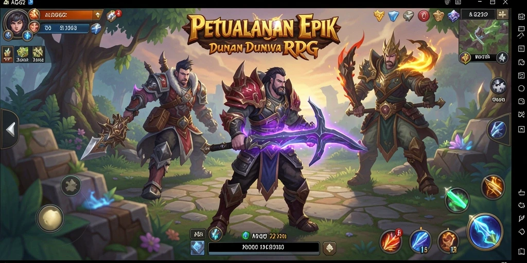 Tangkapan layar utama gameplay ADG62 menampilkan pertarungan epik antara karakter utama dan musuh.