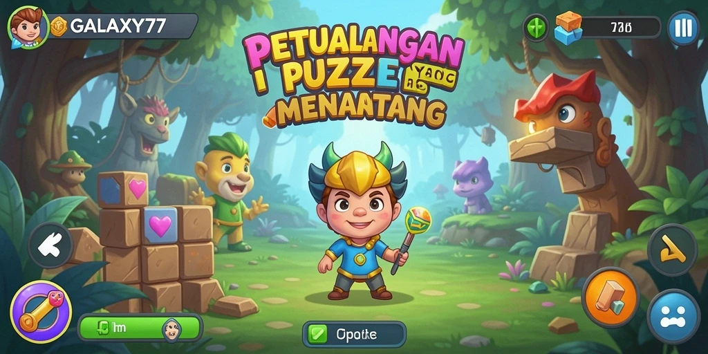 Screenshot gameplay menampilkan tantangan puzzle yang seru.