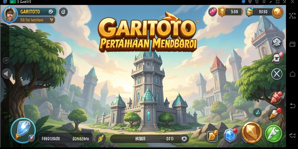Tangkapan layar gameplay GARITOTO menunjukkan pertahanan menara yang dinamis.