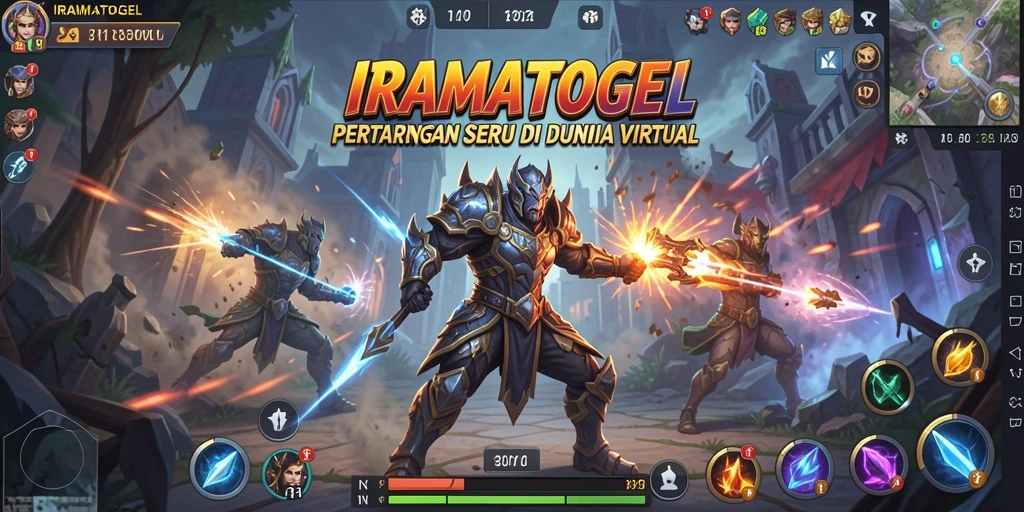 Tampilan laga seru dalam gameplay IRAMATOGEL.