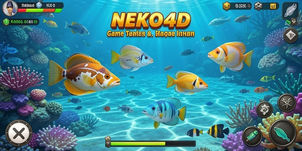 Gameplay seru NEKO4D dengan menembak ikan.