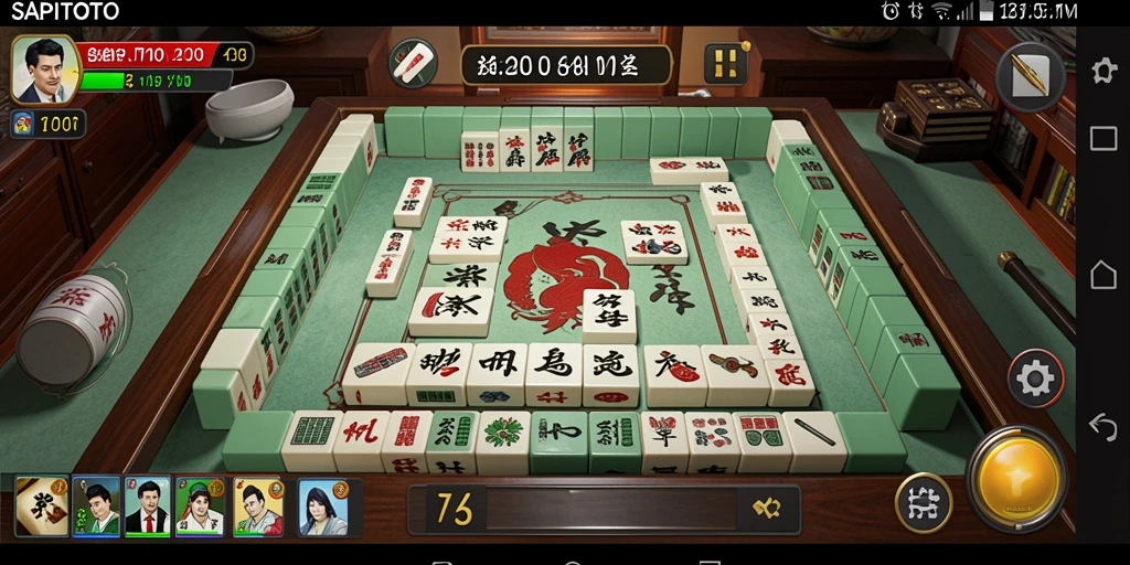 Tangkapan layar SAPITOTO menampilkan gameplay Mahjong yang seru.