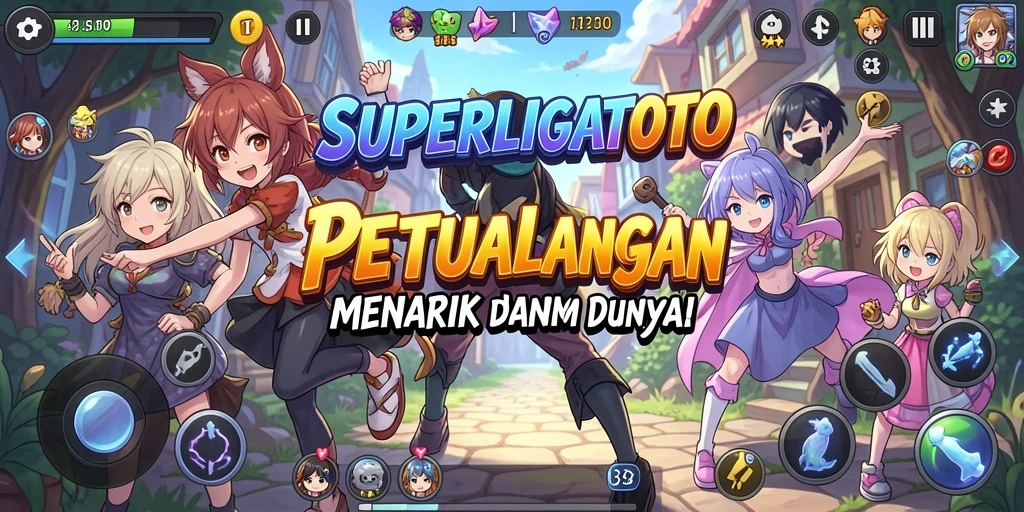Tampilan gameplay menarik dari SUPERLIGATOTO dengan karakter Anime.