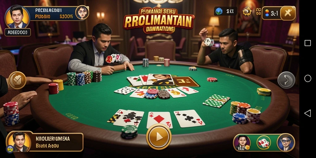 Tampilan utama gameplay T6 yang menampilkan keseruan poker.