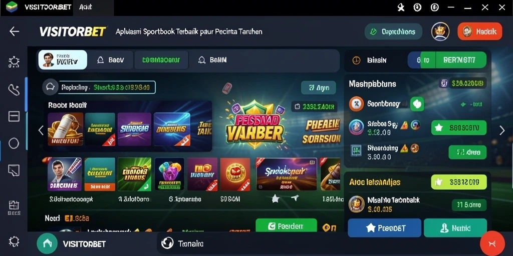 Tampilan antarmuka aplikasi VISITORBET yang menarik dan informatif.
