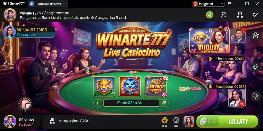 Tampilan gameplay Live Casino yang mendebarkan dan interaktif di WINRATE777.
